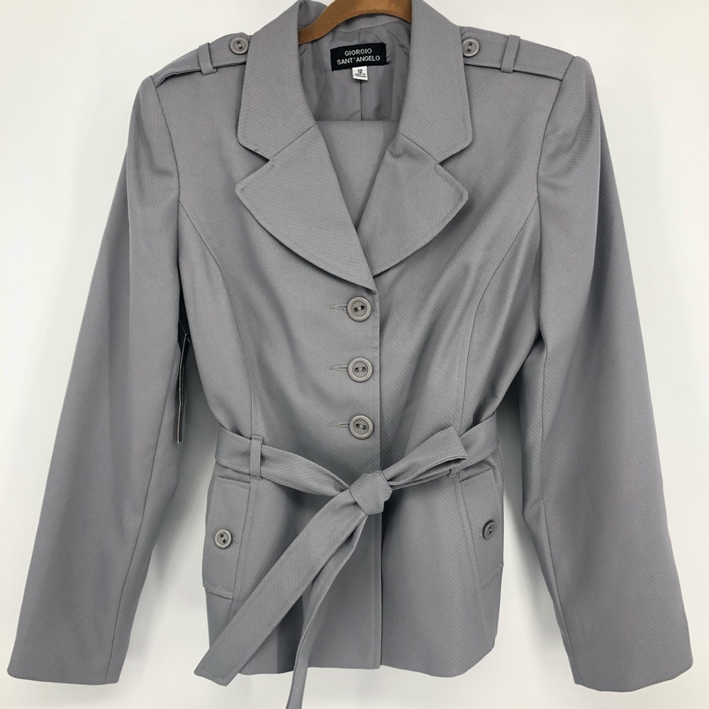 Giorgio Sant' Angelo Gray Suit Jacket and Skirt